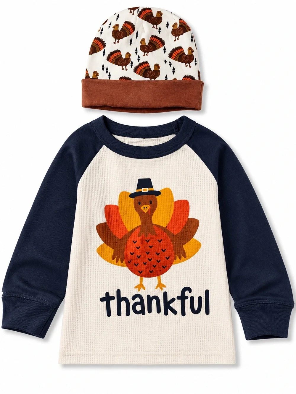 Thanksgiving Christmas Baby Festive Pajama Bundle 6-18M Turkey Flannel Set